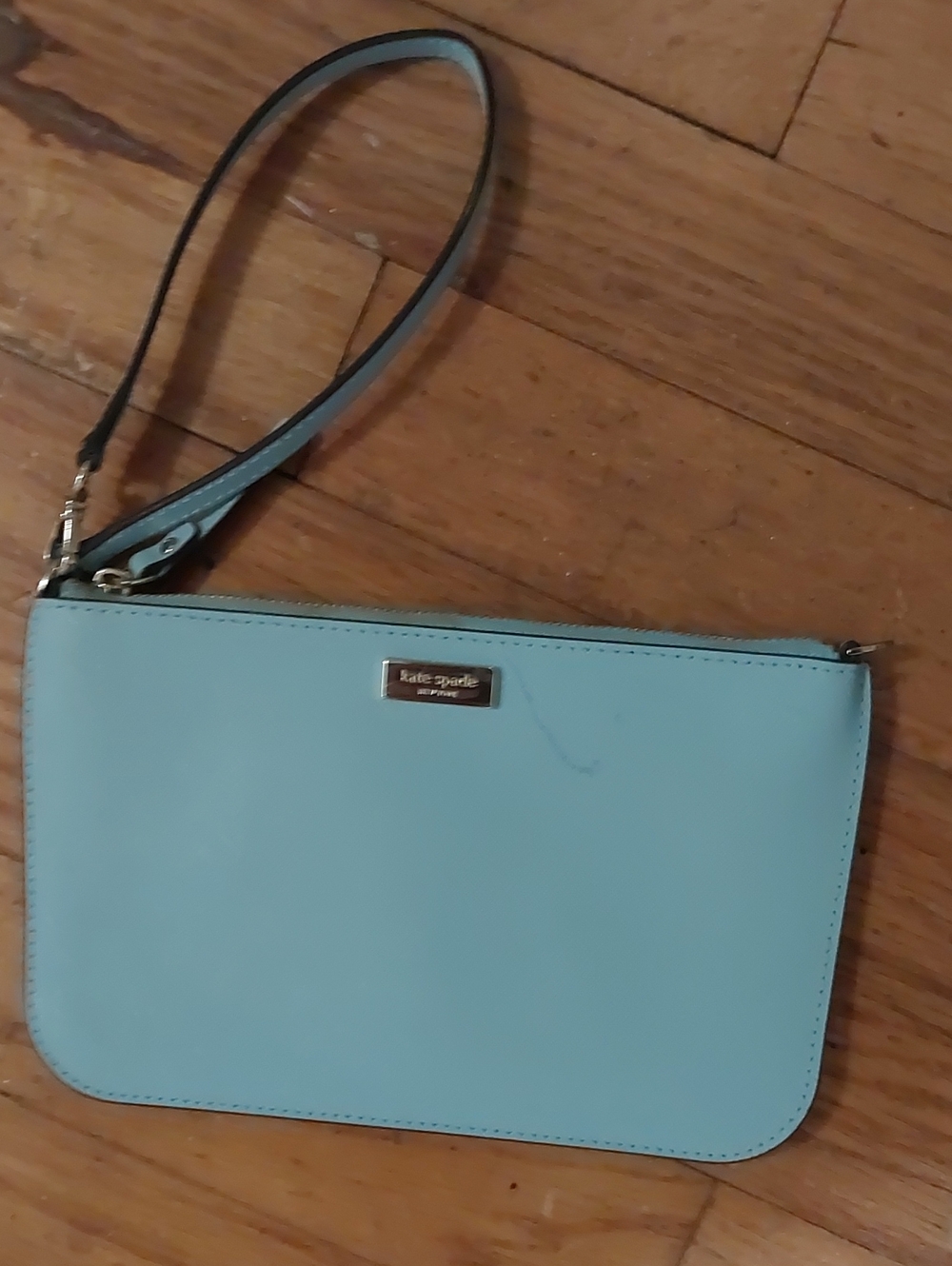 kate spade Light Blue Leather Wristlet Clutch